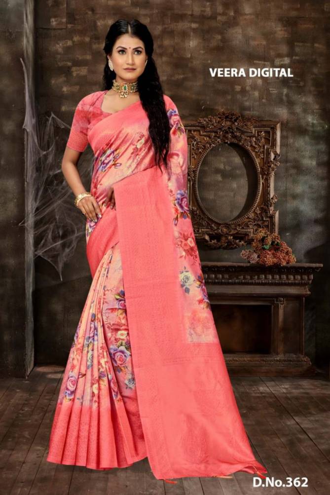 Ynf Veera Digital Print Fancy Exclusive Wear Banarasi Zari Silk Saree Collection 